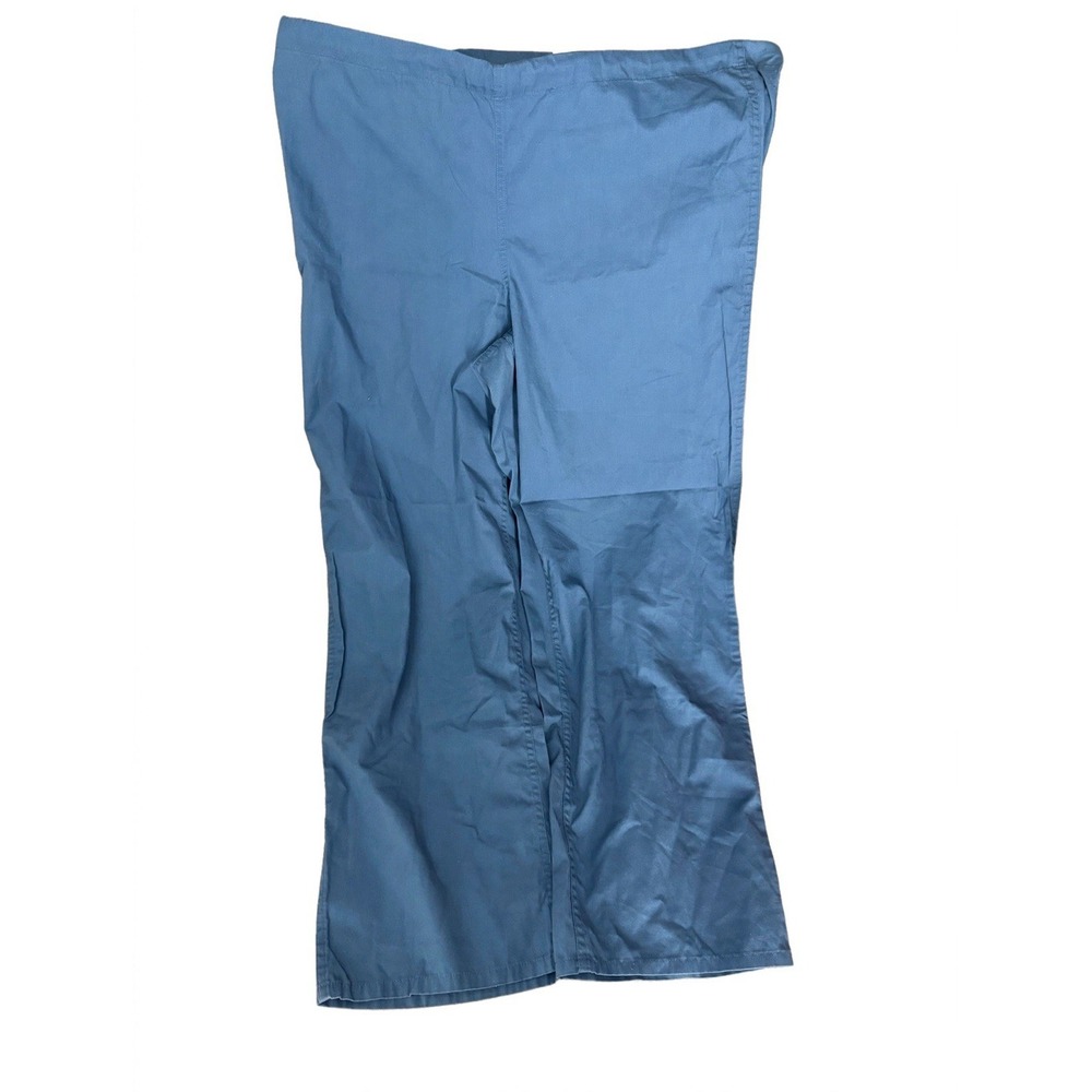 Uniform Advantage UA Scrub M Pants Womens Teal Blue Elastic Waist Straight Leg.